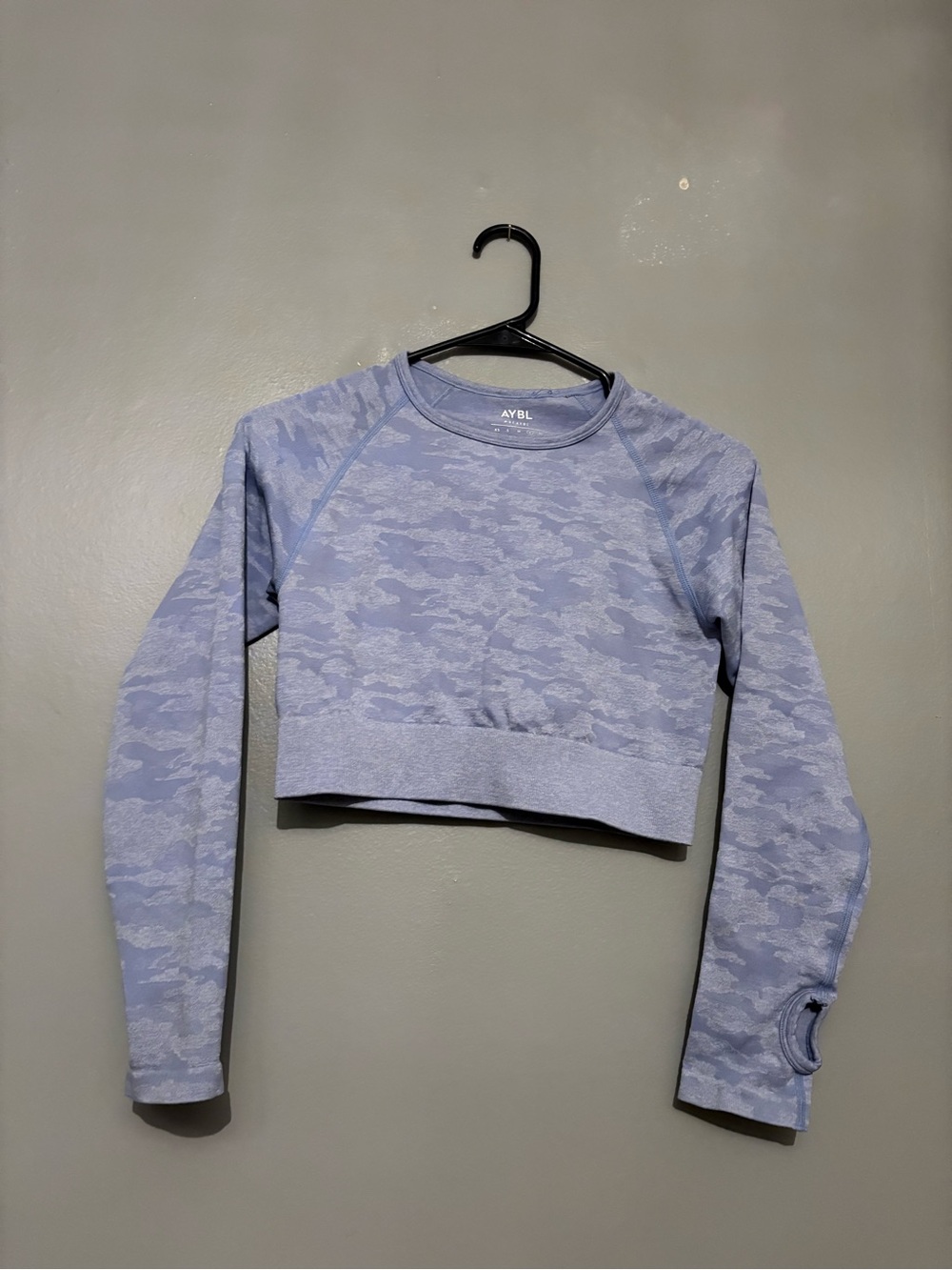 AYBL Lavender Camo Crop Long-Sleeve Top